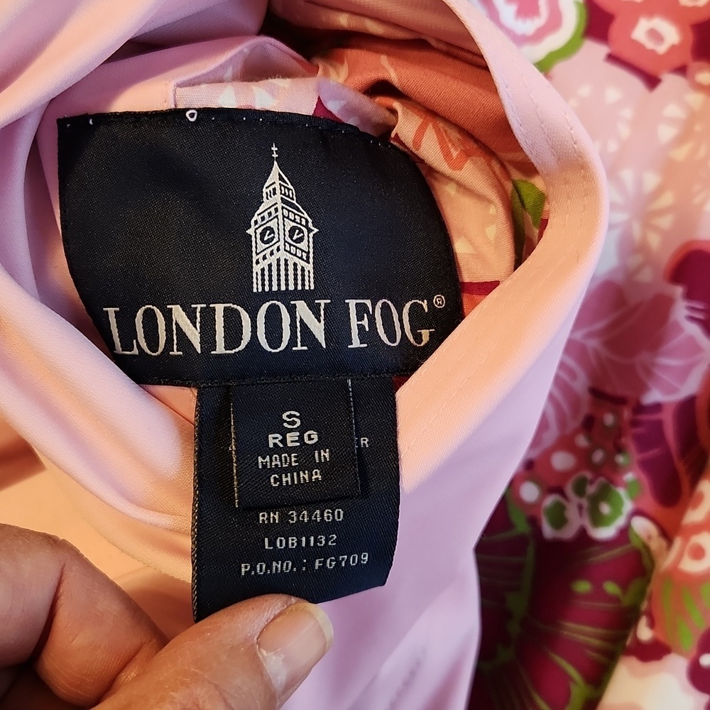 London Fog Reversible Pink/Floral Women's Coat Size Small - Picture 9 of 13